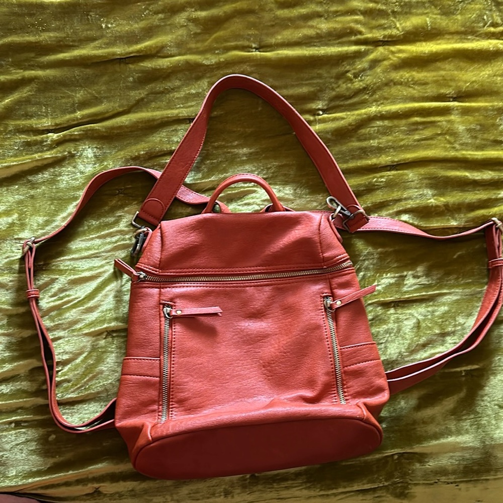 Faux Leather Backpack Purse